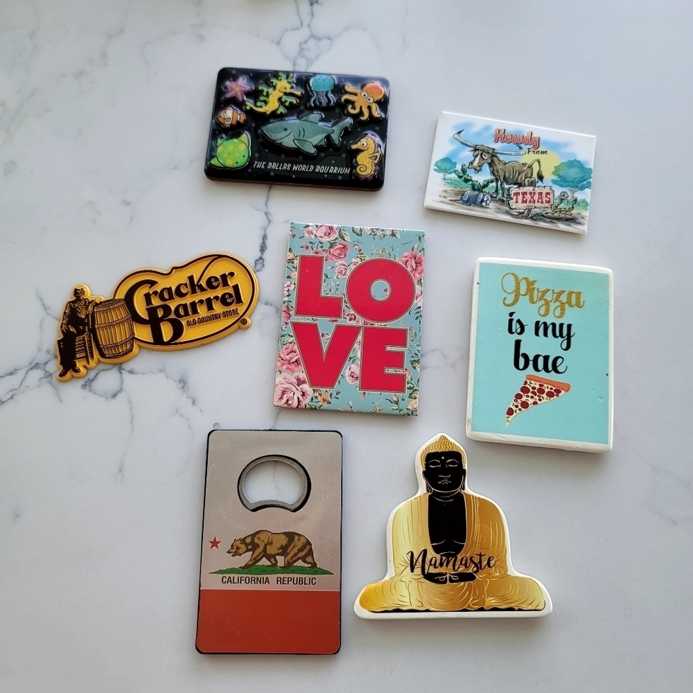 SET of 7 random fridge magnets